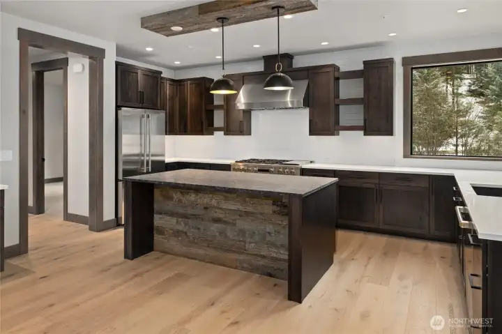 Kitchen area with Monogram appliance package