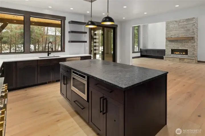 Kitchen island with seating space