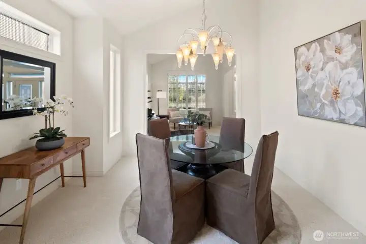 Formal dining room off kitchen.