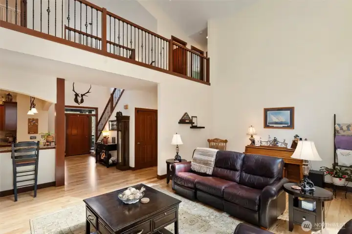 Living room flows nicely to the kitchen.