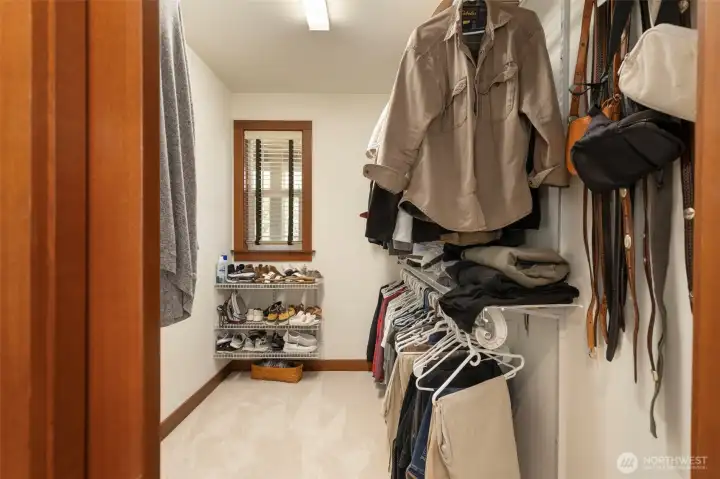 Primary walk in closet.
