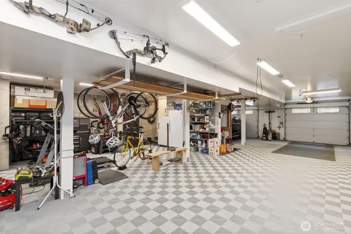 Incredible garage/shop has so much great space to park or store your treasures.