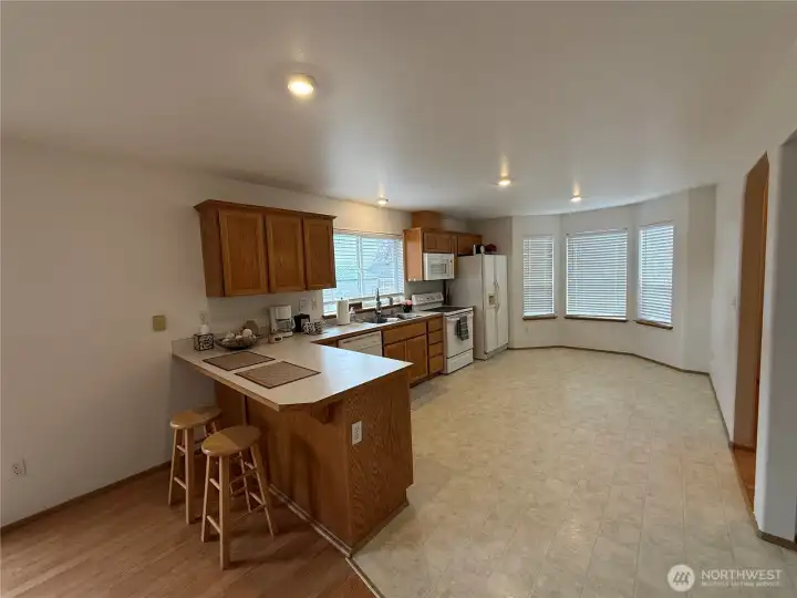 Another view of the Spacious Eat in Kitchen.