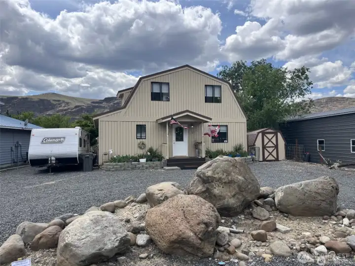This 2 story home,front view of the property