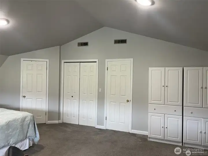 Lots of closet space and storage in the main bedroom.
