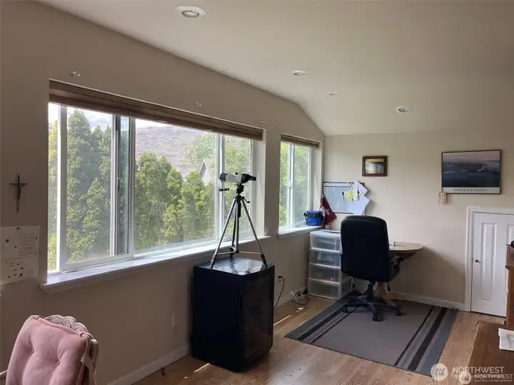 Big Office could be a his and her office space or whatever you want to make it. Gorgeous views out the windows of the surrounding area, mountains and back yard.
