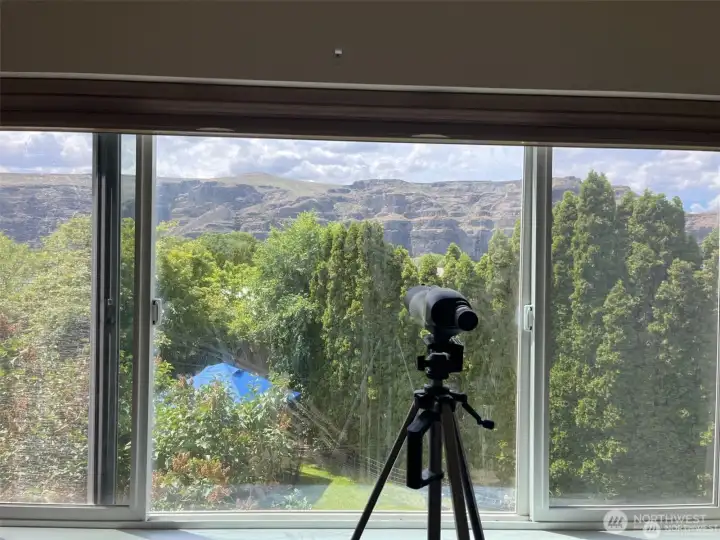 Use your telescope to see the stars at night, sheep over on the mountain or jets that fly through the gorge.