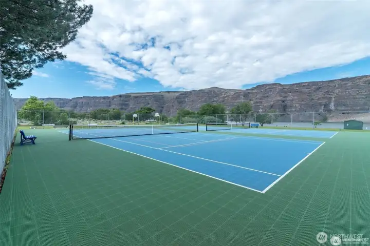 Tennis and pickleball courts.