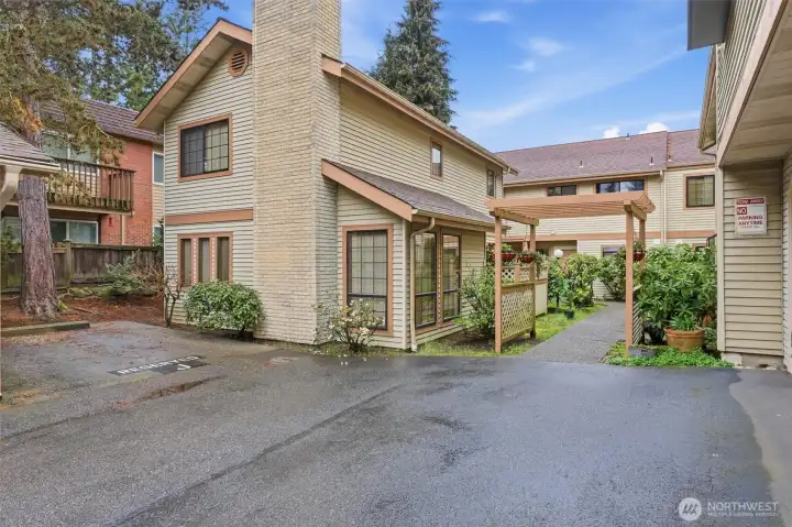 entrance from parking area.