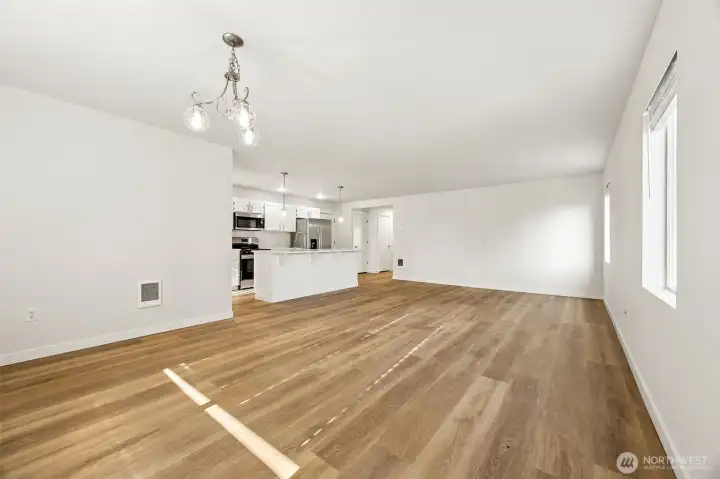 Great room concept with  Living/Dining / Flex space