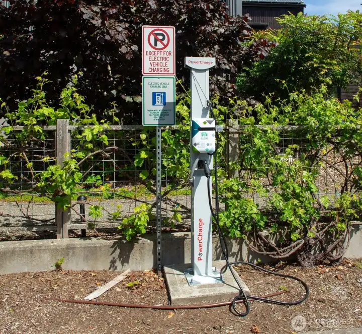 Two EV charging stations for residents to use. Two EV charging stations for residents to use.