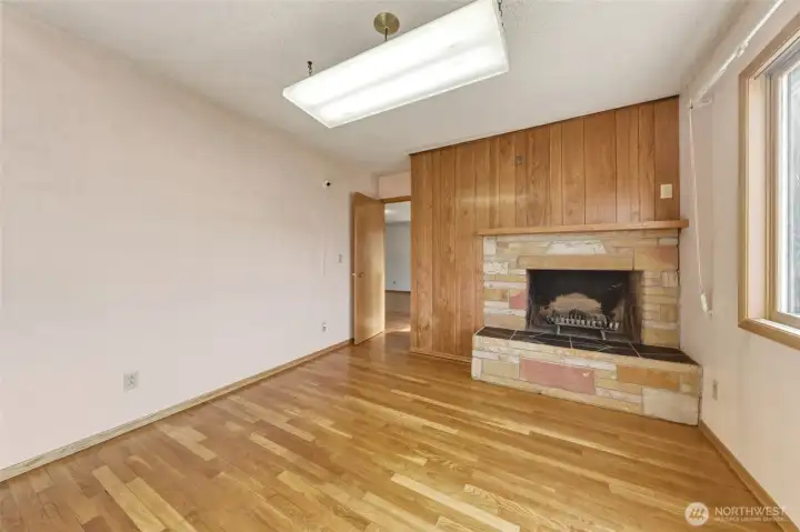 Office/Den with Wood Burning Fireplace