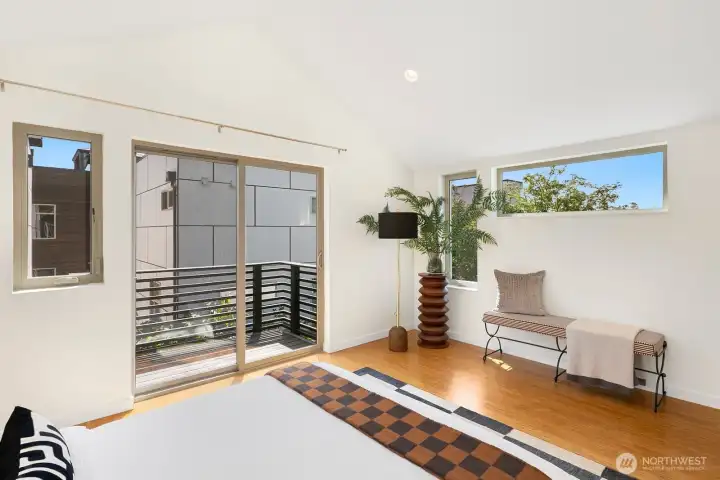 Wake up to morning light and step directly onto your private balcony.