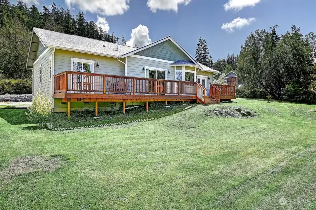 Mostly level lot will give you plenty of options for outdoor entertaining and a garden