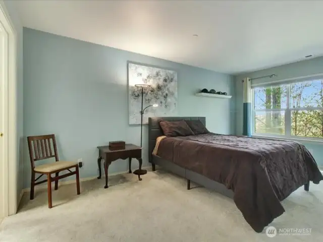 King size primary suite with view