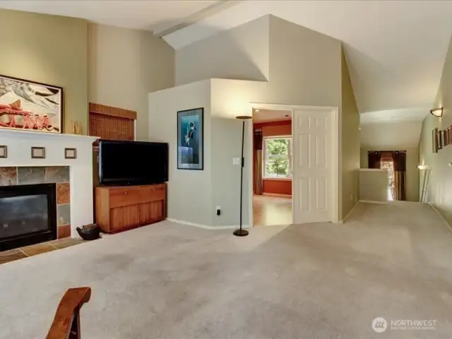 Double door entry to den