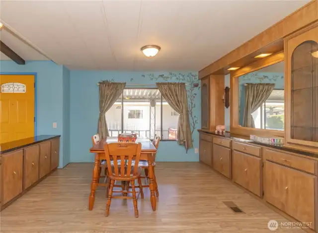 Dining area with built in storage