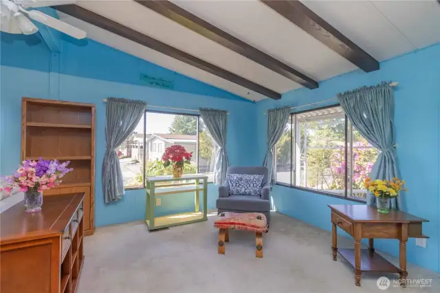 High ceilings and lots of windows for natural lighting