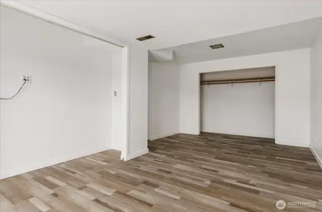 Lots of closet and storage space in this bedroom.