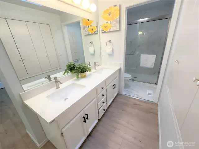 Renovated master bathroom