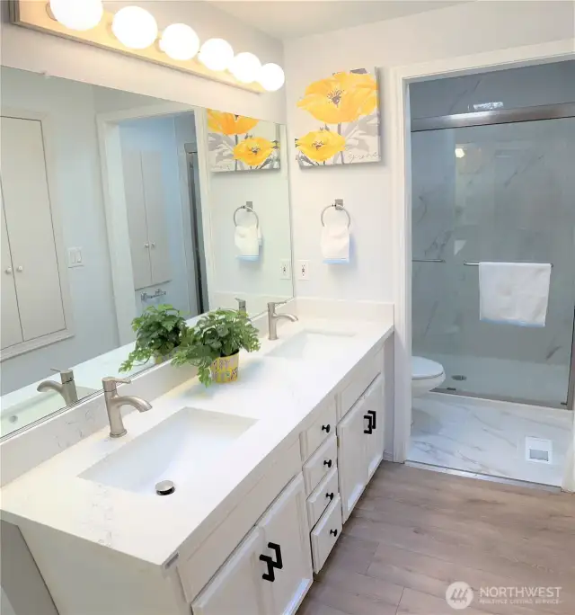 Renovated master bathroom
