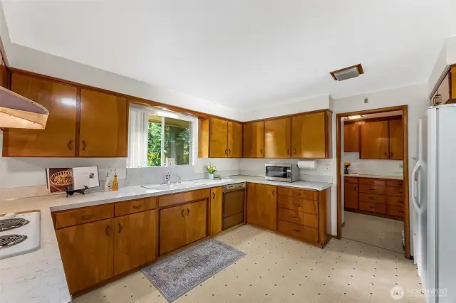 Convenient entrance to the utility room from the kitchen.