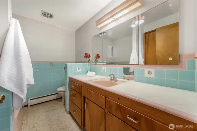 Guest bathroom with bathtub only.