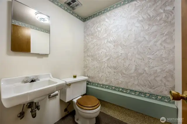 Half bath off rec room.