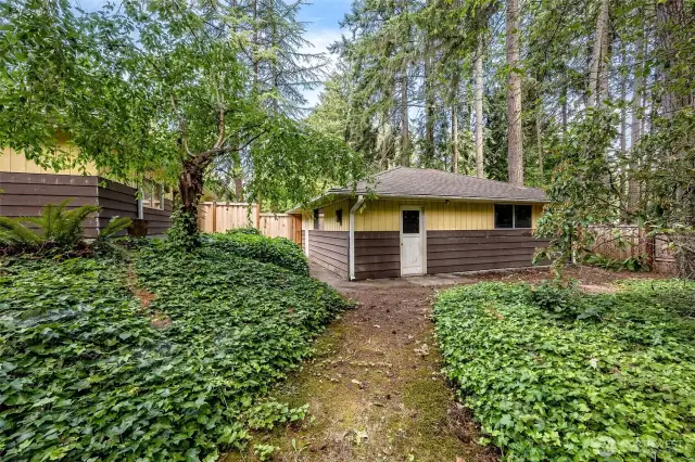 Back of detached garage.
