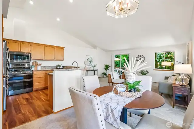 Entering dining room and kitchen