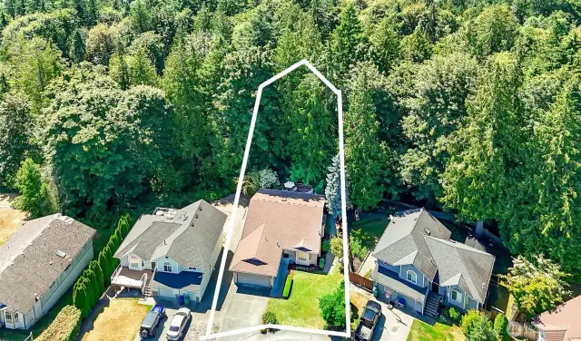 Aerial view of the home