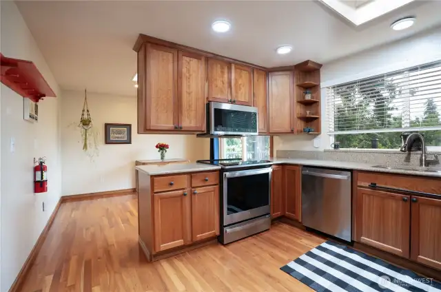 Updated kitchen with newer appliances.