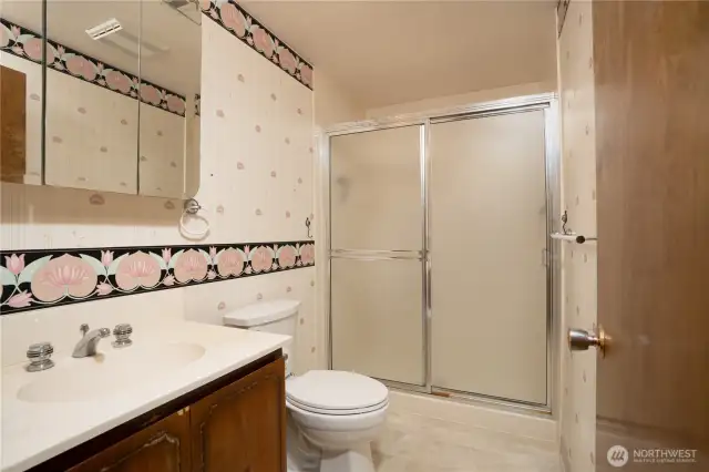 Downstairs bath with shower