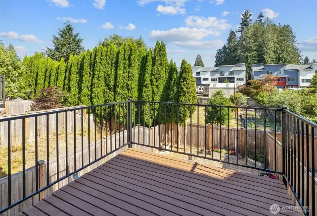Main living level deck overlooking the yard