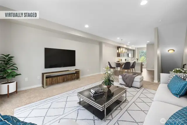 Living room looking to kitchen - Virtually Staged