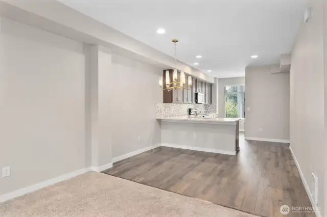 Dining area and kitchen bar