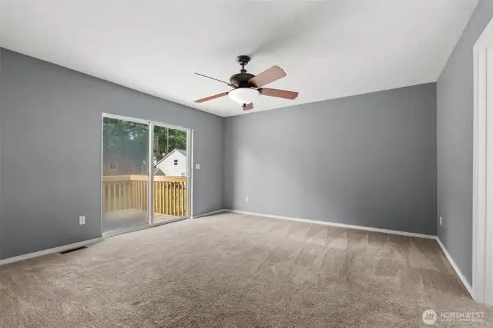 Primary Bedroom with deck access.