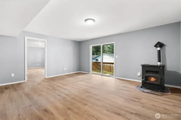 Great space to add a second kitchen and dining area/ flex space.