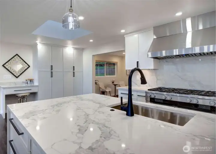 Extra deep flush mounted sink with touch Kohler faucet