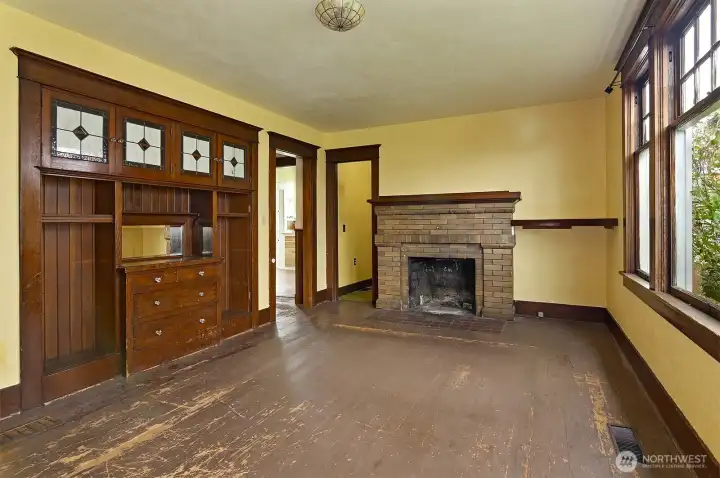 Stunning original built-in cabinets.