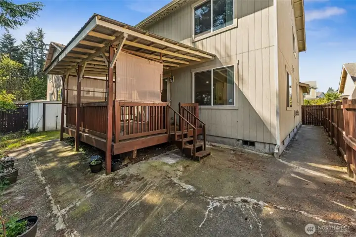 Expansive covered deck showcasing its generous space.