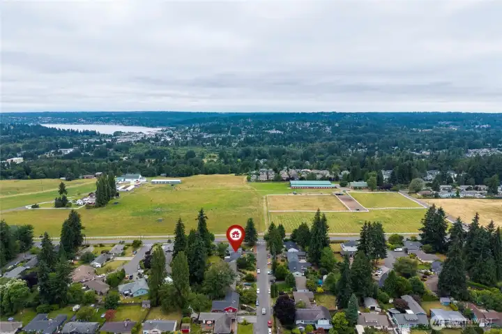 Looking west toward Lk Washington & open space