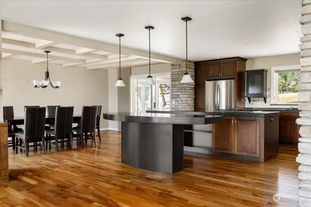 Custom touches,  beautiful hardwood flooring