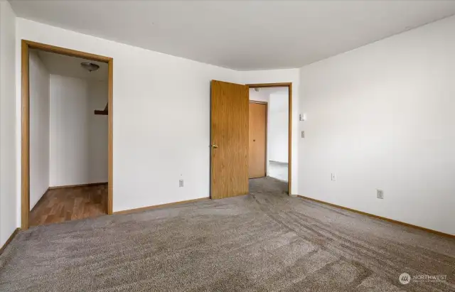 with a walk-in closet.