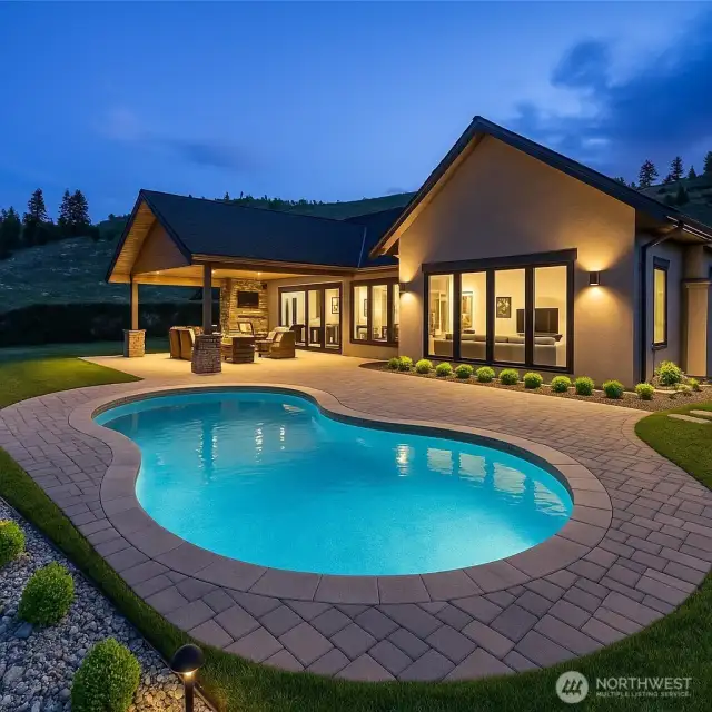 Digitally inputted a pool into photo as an example.