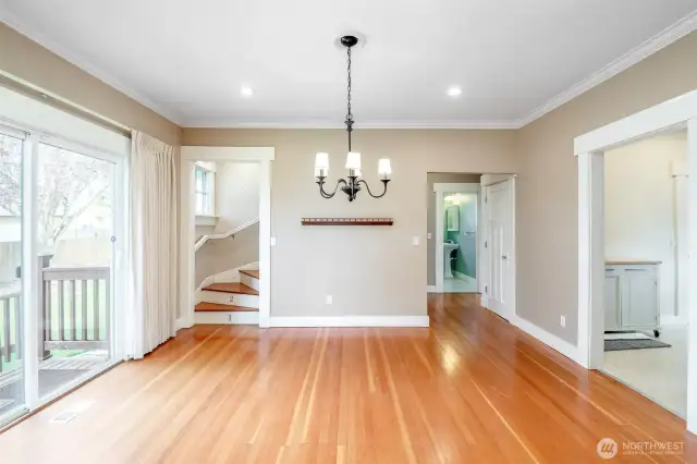 Dining room with space for large gatherings