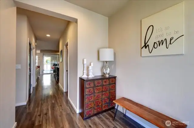 Inviting entry foyer leading to the rest of the home - note the extended ceilings
