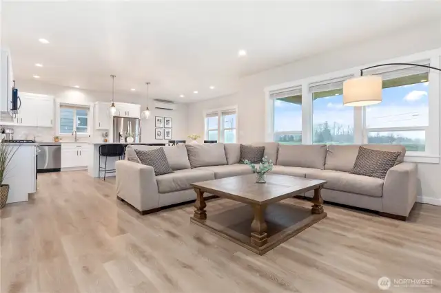 The home is light and bright with a lot of windows that allow for natural light.