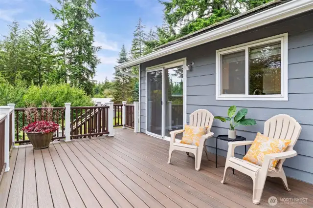 Expansive full-size Trex deck ready for barbecue