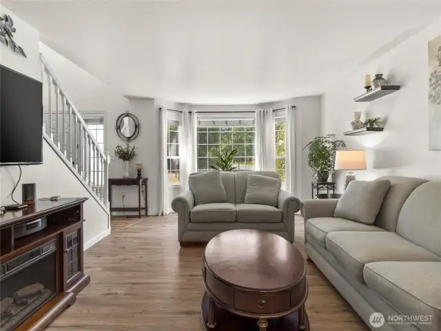 Living room off the front entrance of the home